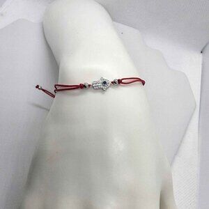 Sterling Silver 925 Hamsa Design With Red String Bracelet